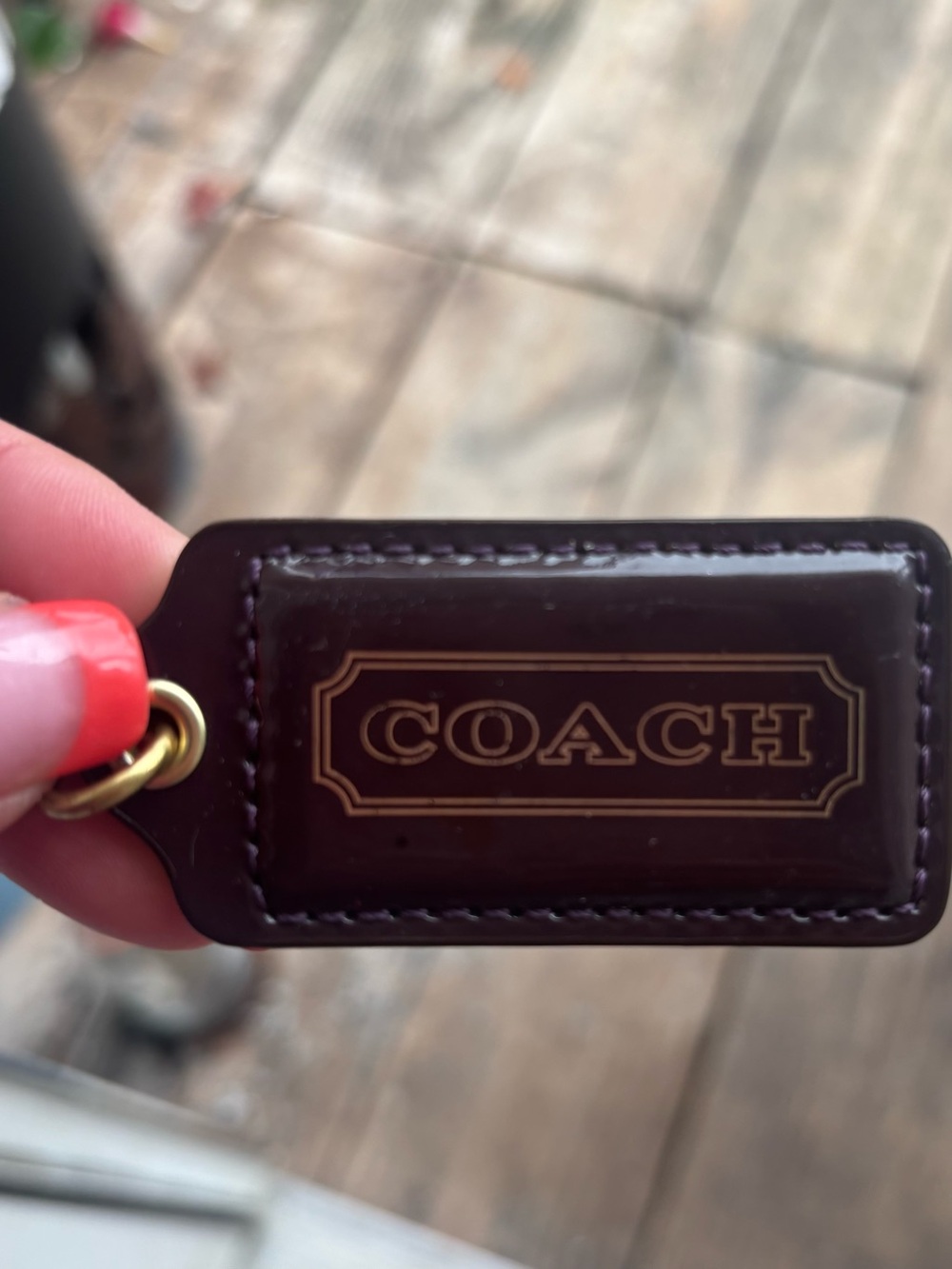 Coach Plum Patent Leather Hangtag